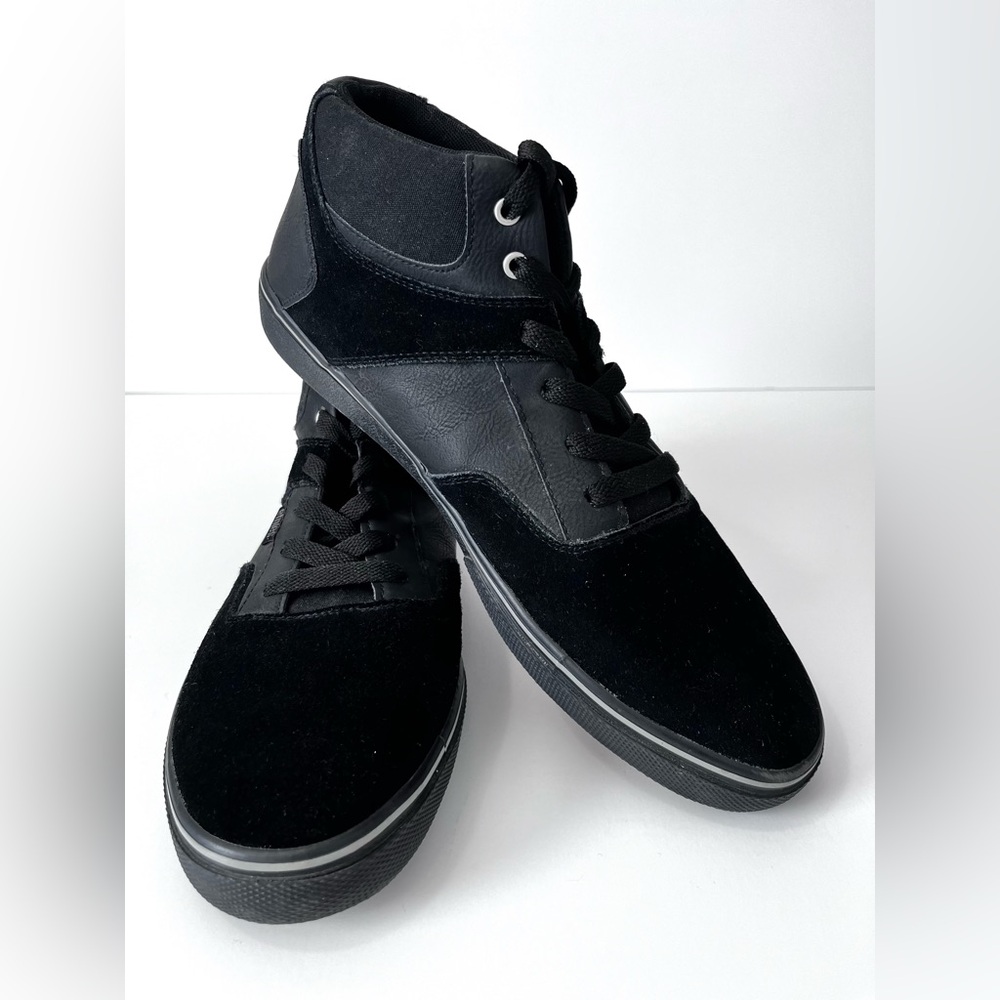 Etnies Half Pipe Men Black Leather Skateboard Sneakers Shoes Punk Grunge Size 12